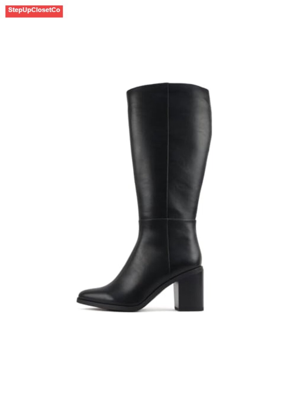 Soda Study Women Pointed Toe Low Heel Knee-High Boot Side Zipper
